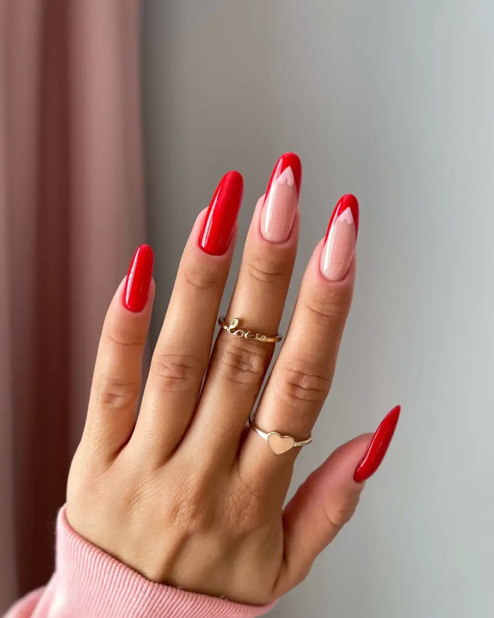 red valentines nails