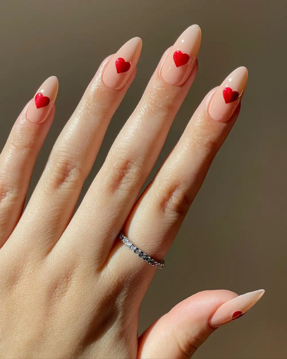 red valentines nails