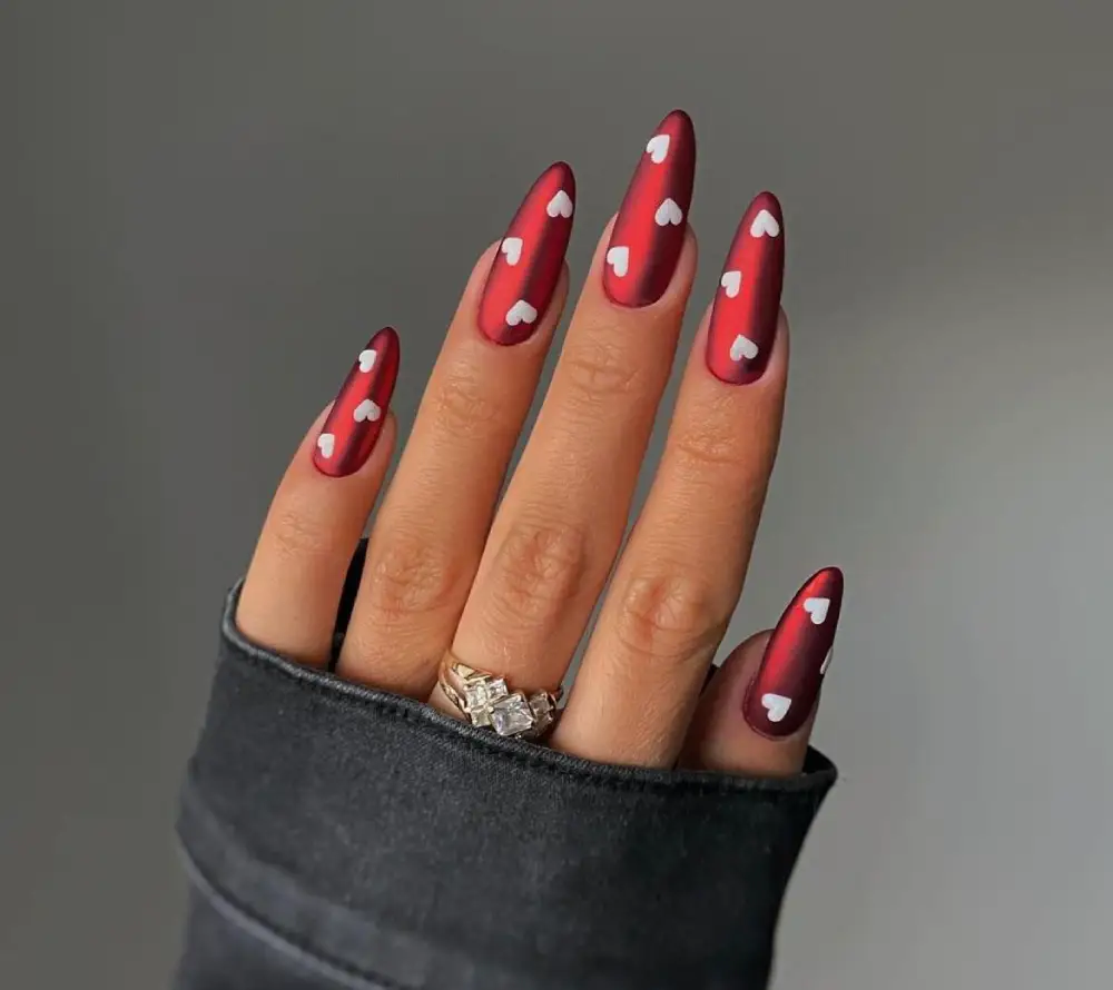 red valentines nails