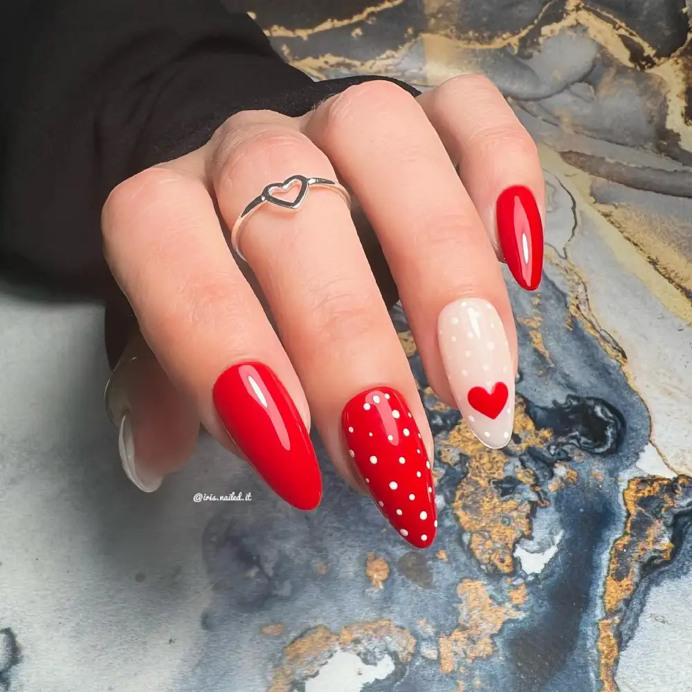 red valentines nails