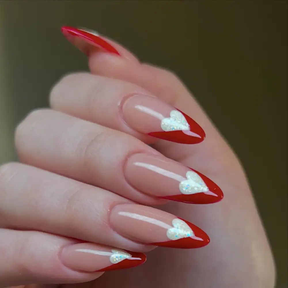 red valentines nails
