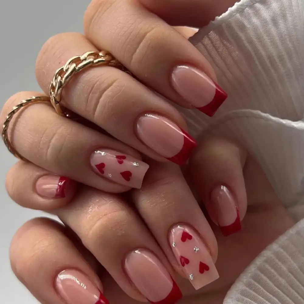 red valentines nails