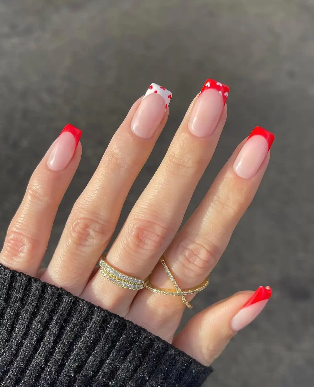 red valentines nails