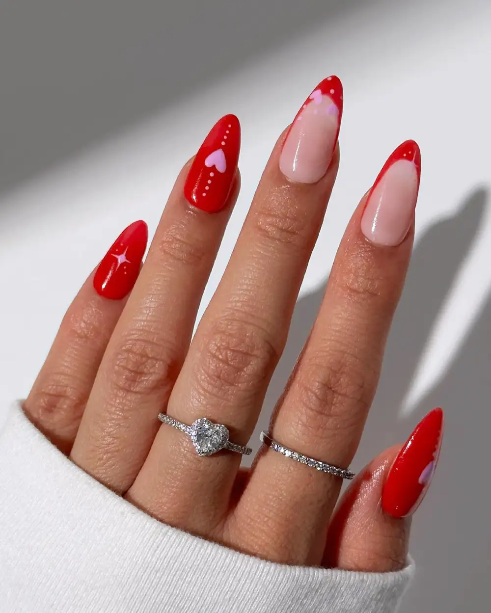 red valentines nails