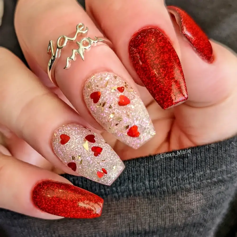 red valentines nails