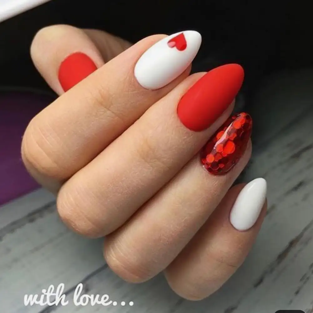 red valentines nails