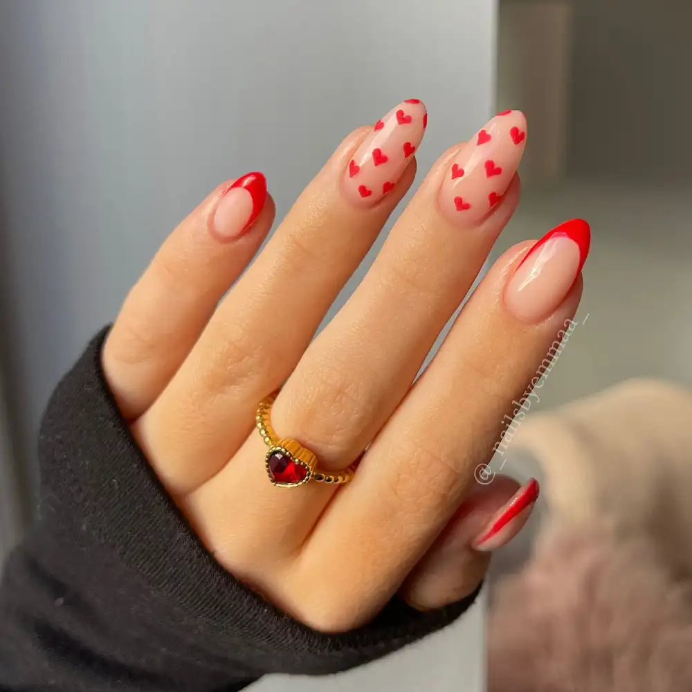 red valentines nails