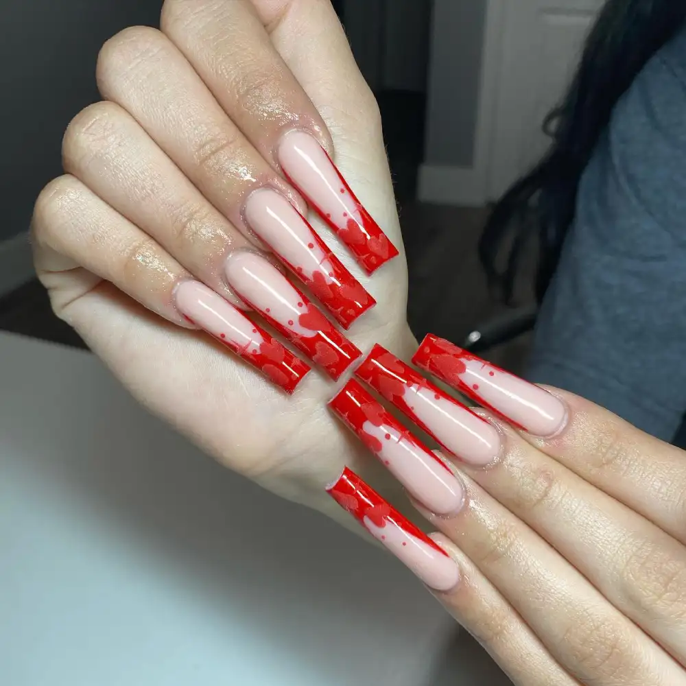 red valentines nails