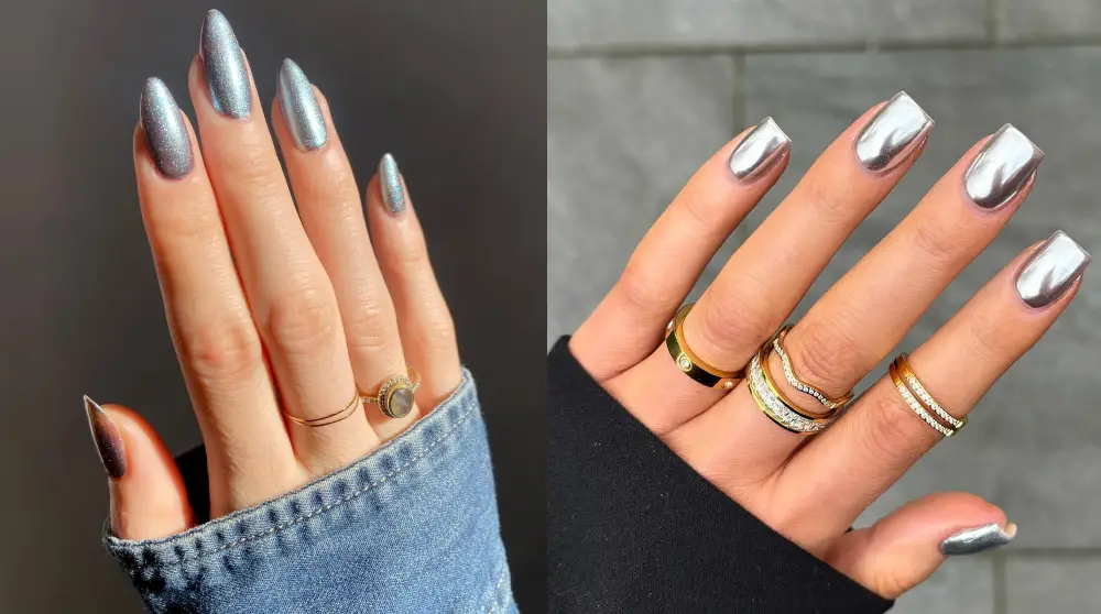 30+ Stunning Silver Nails That Add a Touch of Glam to Any Look